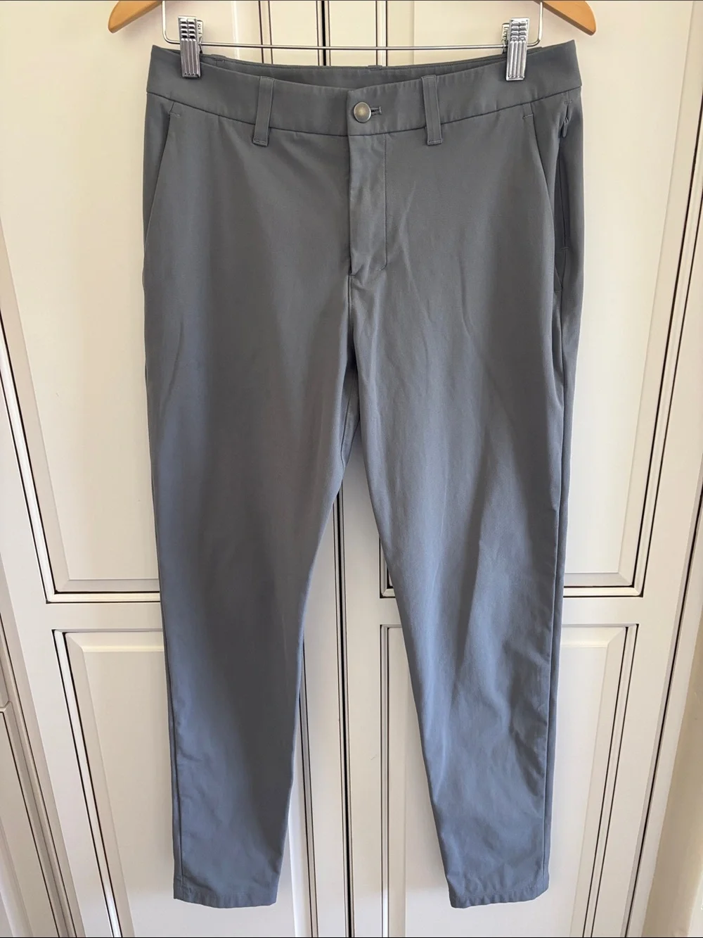 Lululemon ABC Warpstream Slim Fit Pants Golf Chino LM5AQZS Gray Mens Size 30